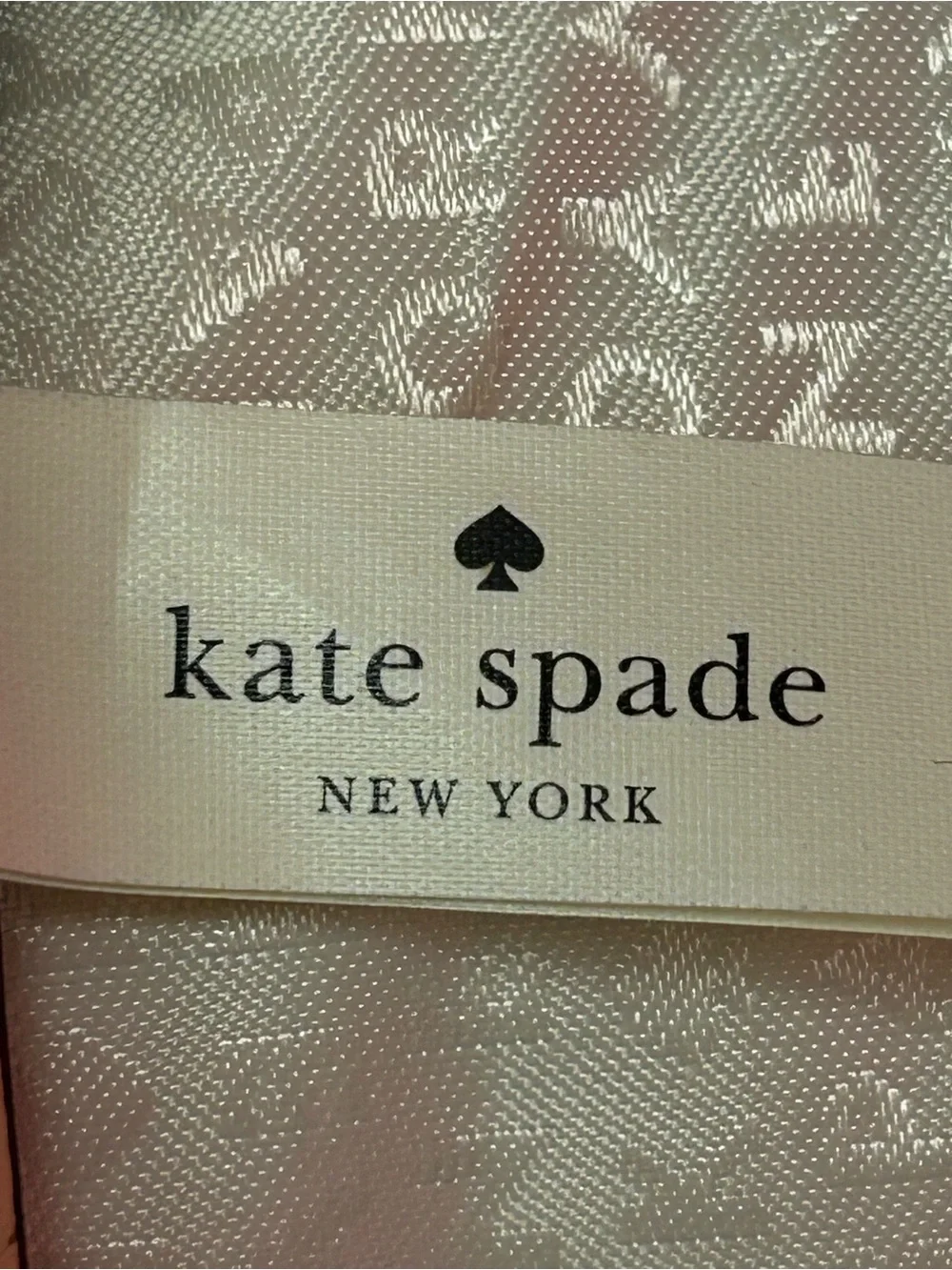 kate spade Pink and White Leaf-Print Crossbody Bag Approx. 8 x 5.5